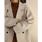 Double-breasted Loose Woolen Jacket
