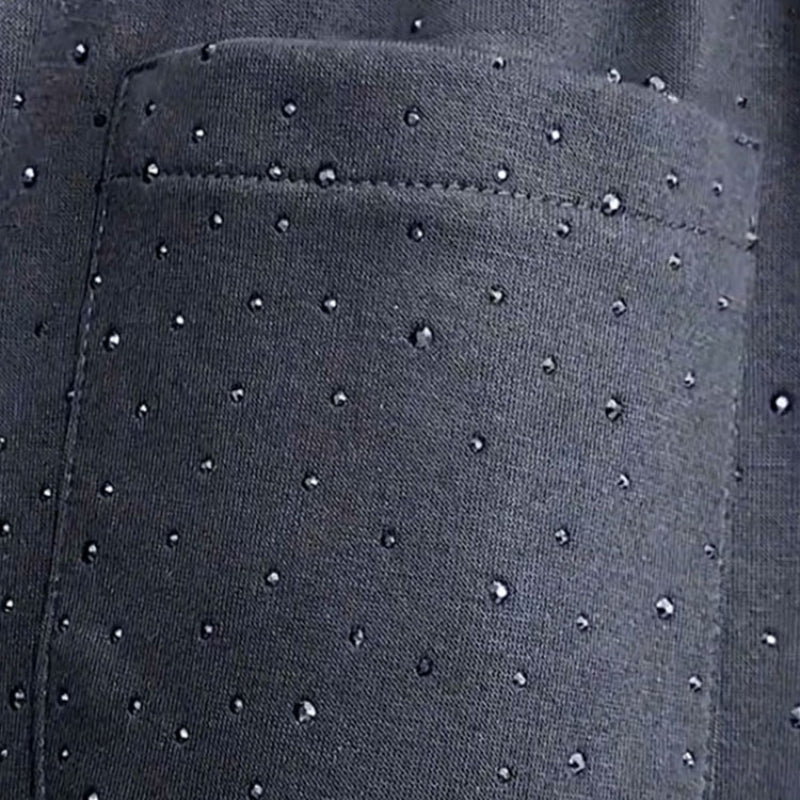 Starry Rhinestone Cuffed Sweatpants