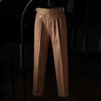 Italian Casual High Waist Retro Straight Suit Trousers
