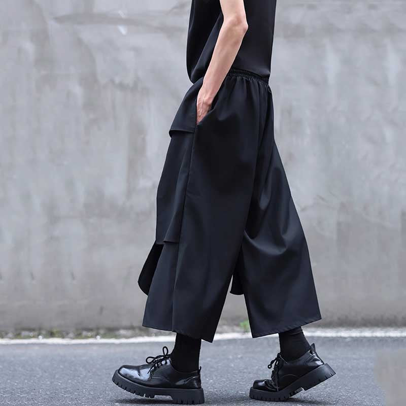 Layered Stitching Casual Suit Wide-leg Pants