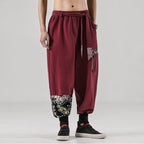 Linen And Cotton Casual Embroidered Bloomers