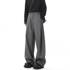 Straight Wide-leg Draped Trousers