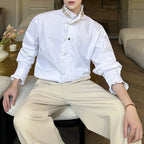 French Diamond Sequin Ruffle Patchwork Shirt