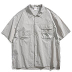 Japanese Retro Multi-pocket Patchwork Loose T-shirt