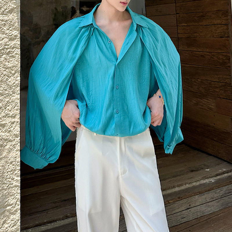 French Loose Solid Color Design Shirt