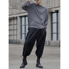Elastic Waist Pleated Cropped Casual Pants