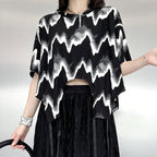 Wave Pattern Cropped Top T-shirt