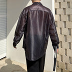 Shiny Casual Solid Color Party Stage Show Shirt