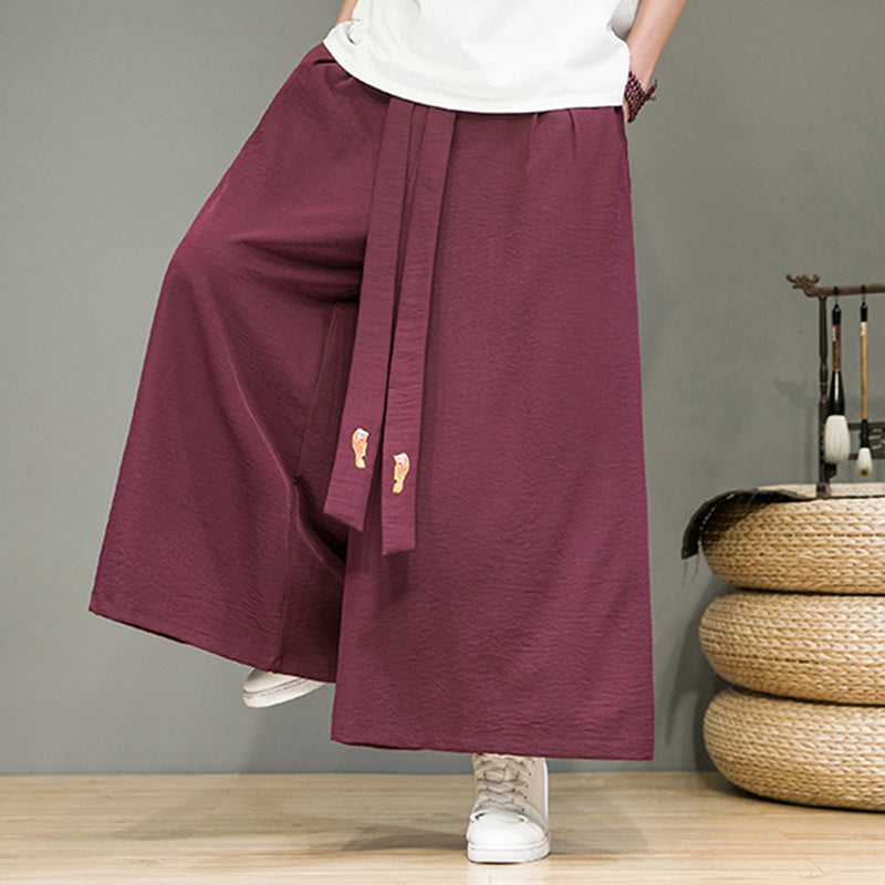 Loose Casual Strappy Straight Trousers