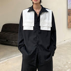 Black White Stitching Shirt