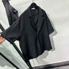 Embossed Pattern Solid Color Lapel Shirt