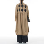 Loose Lapel Polka Dot Long Shirt Jacket