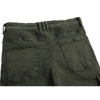 Street Multi-pocket Zipper Pleated Elastic Slim-fit Pants