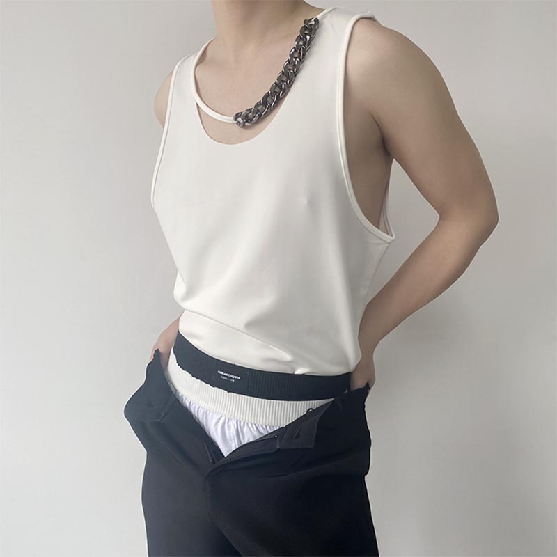 Metal Chain Decoration Camisole Vest