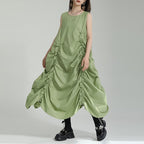 Pleated Irregular Loose Vest Dress