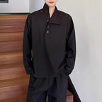 Lapel Pullover Long Sleeve Casual Special Collar Shirt