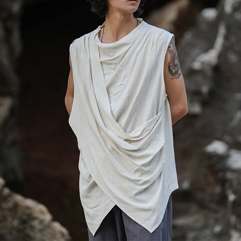 Summer Cotton Linen Sleeveless Vest