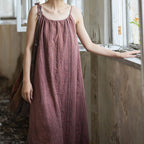 Loose Retro Casual Suspender Dress