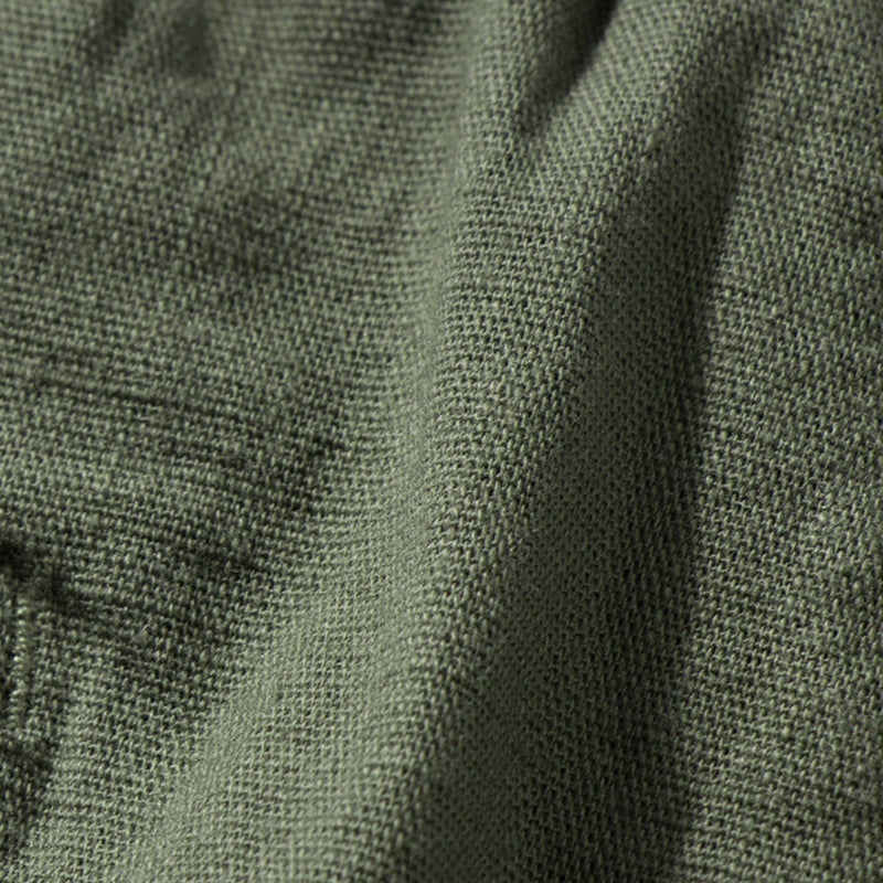 Thin Cotton and Linen Basic Solid Color Straight Loose Shorts