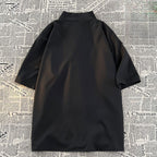 Ice Silk Retro Irregular Loose Short-sleeved Shirt