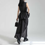 V-neck Ruffled Bud Shirt Dress