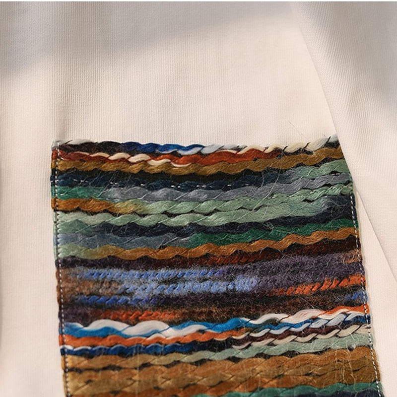 Vintage Color Pocket Short Sleeve T-Shirt