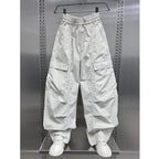 Ice Silk Loose Straight Cargo Trousers