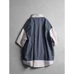 Japanese Style Contrast Color Stitching Fake Two-piece Vest T-shirt