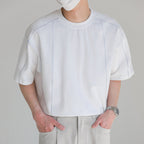 Topstitched Crew Neck Loose T-shirt