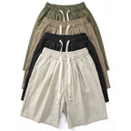 Cotton Elastic Drawstring Straight Loose Casual Shorts