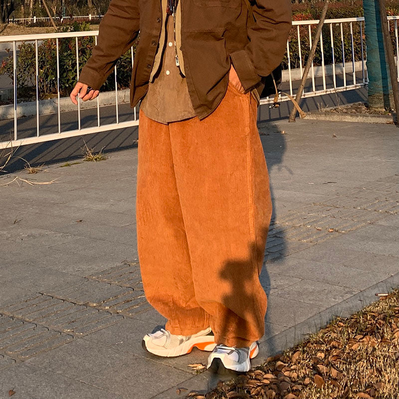 Japanese Retro Loose Wide-leg Corduroy Pants
