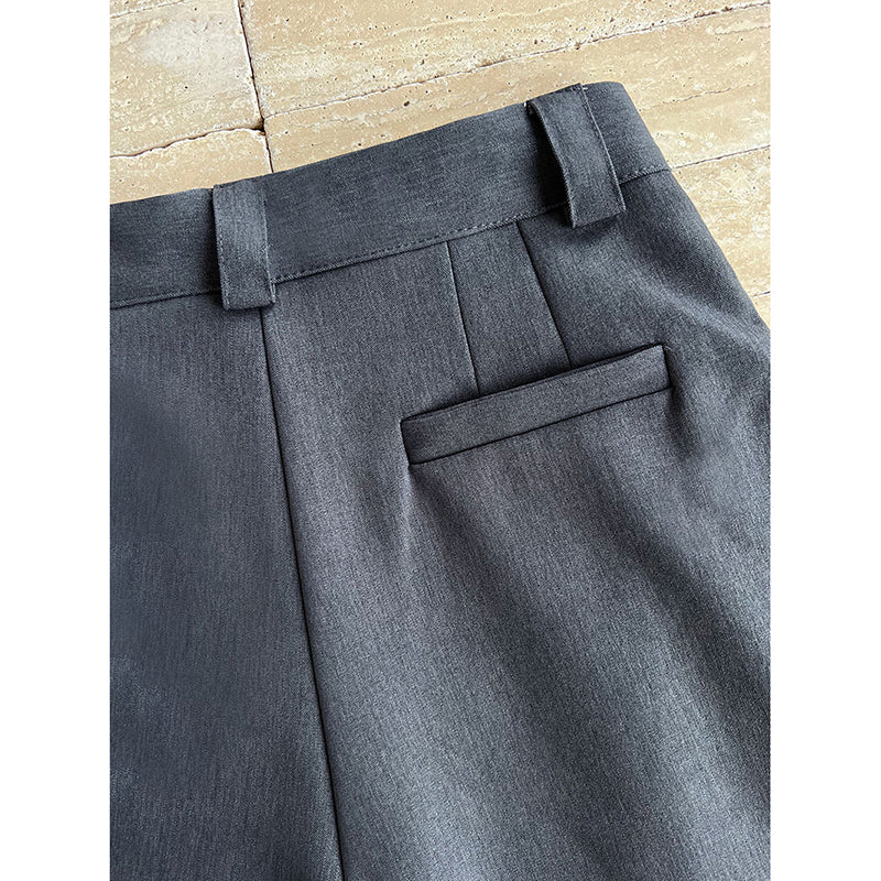Drape Wide-leg Floor-length Suit Trousers