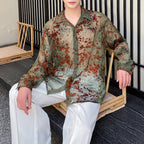 Floral Mesh Lapel Shirt