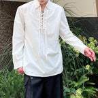 Tie-strap Casual Pullover Shirt