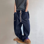 Vintage Loose Raw Edge Sleeveless Jumpsuit Jeans