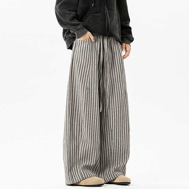 Vertical Striped Loose Straight Pants