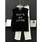 【YOU'R MY LOVER】Bead Lettering Sleeveless T-shirt