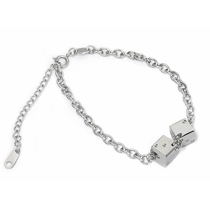 Titanium Steel Letter Dice Bracelet