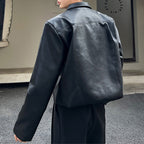 Metal Design PU Leather Jacket