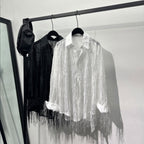 Fringe See-through Loose Casual Shirt