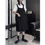 Solid Color Loose Casual Wide-leg Overalls