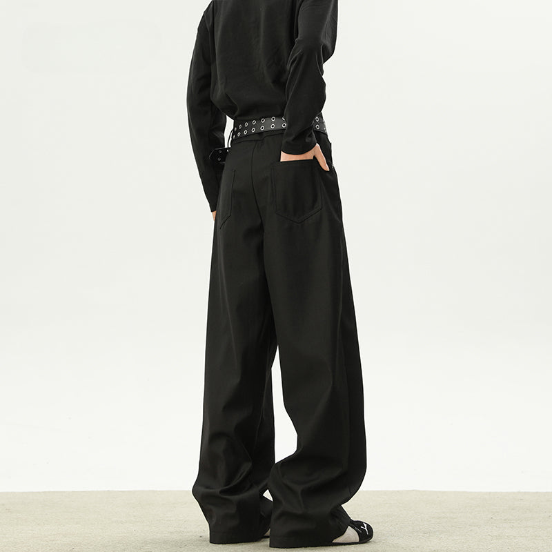 Pleated Wide-leg Deconstructed Loose Drape Trousers