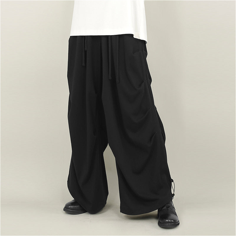 Japanese Style Pleated Casual Loose Long Wide-leg Pants