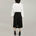 Casual Loose-fitting Wide-leg Cropped Trousers