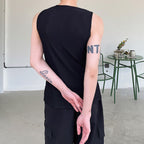 Slim Fit Deconstructed Zip Panel Tank Top