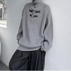 Retro Turtleneck Solid Color Thickened Knitted Sweater