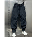 Zipper Scimitar Loose Straight Harem Pants