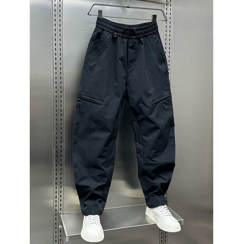 Zipper Scimitar Loose Straight Harem Pants