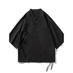 Three-quarter Sleeve Loose Tie Cardigan