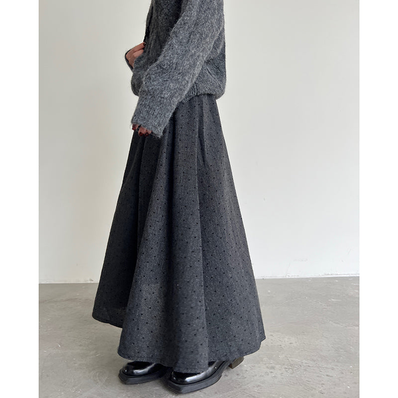 Polka Dot High Waist Pleated Skirt